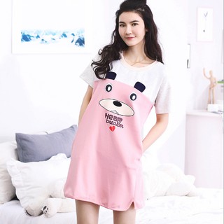 Đầm ngủ đầm mặc nhà, họa tiết dễ thương, vải COTTON 100% siêu thoáng mát