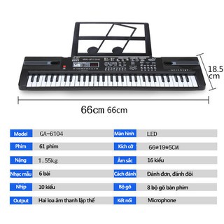 MUSTS6104 Đàn Piano điện tử 61 phím cho người mới học - Đàn Piano Cho Bé Nhiều Chức Năng  - âm thanh hay - nhiềuchứcnăng
