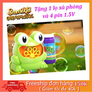 TOP10_2019GIẢM5K_Đồ Chơi Ếch Thổi Bong Bóng Tự Động (Tặng 1 Hộp Nước Xà Phòng và 4 pin 1.5V) Cho Bé 1-10 Tuổi