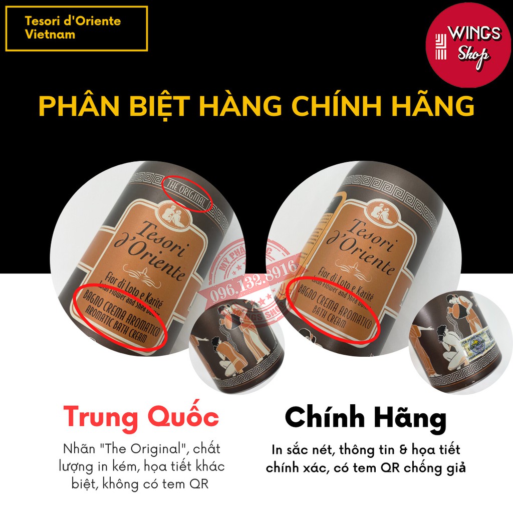 Sữa Tắm Xích Tesori Trắng Da, Hương Nước Hoa 250ML-500ML | Tesori D’Oriente Cao cấp Italia