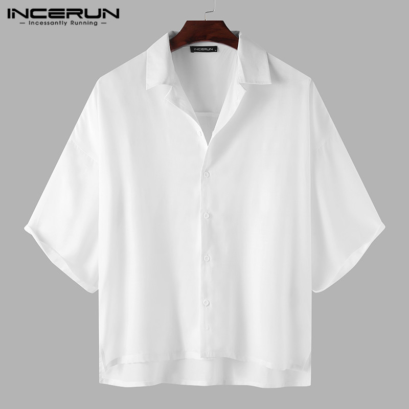 Áo Sơ Mi INCERUN Tay Lửng Thời Trang Dành Cho Nam | BigBuy360 - bigbuy360.vn