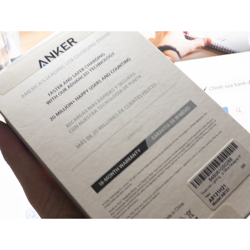 Cáp Lightning Anker Powerline+ - Dài 0.9m, không kèm túi đựng - A8121
