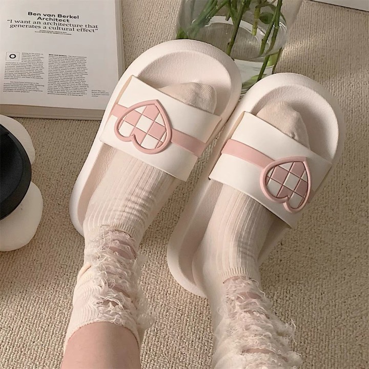Dép RENBEN quai ngang đế dày chống trượt thiết kế xinh xắn dành cho bạn nữ