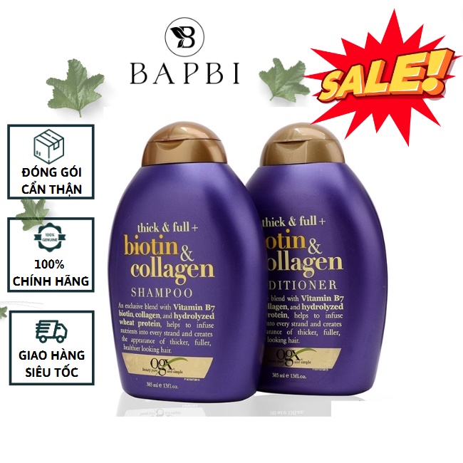 Bộ Dầu Gội Xả Biotin Collagen Ogx 385ml Chính Hãng Giảm Rụng Tóc Kích Thích Mọc Tóc | BigBuy360 - bigbuy360.vn