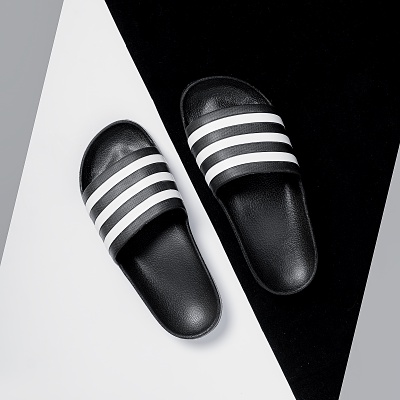DÉP ADIDASADILETTE AQUA - BLACK/WHITE 7325