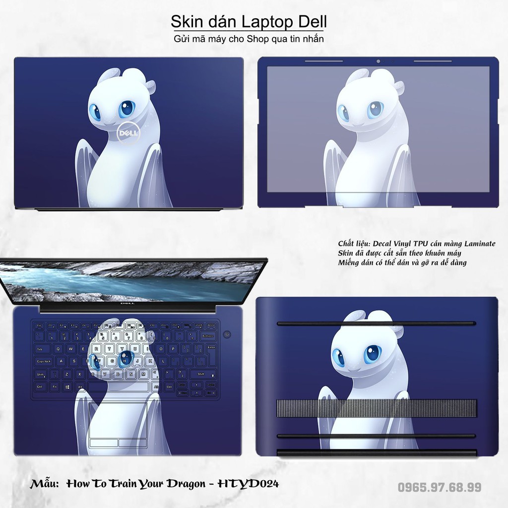 Skin dán Laptop Dell in hình bí kíp luyện rồng (inbox mã máy cho Shop)