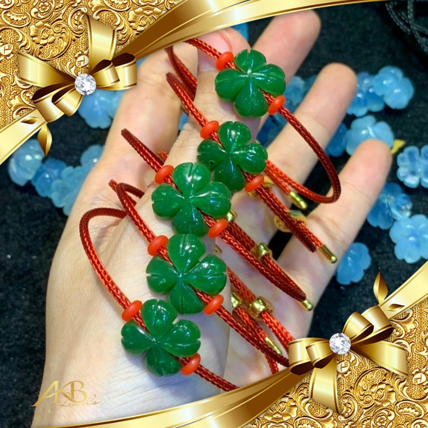 Vòng Tay Cỏ 4 Lá 💥 HÀNG CHUẨN💥 Ngoc-Bích May Mắn, Bình An, Tài Lộc - Hợp tất cả các mệnh | Tặng Hộp