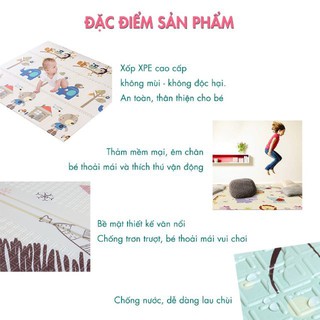 Thảm Xốp XPE phủ silicon 2 mặt cao cấp - Chiếu xốp trẻ em QLG