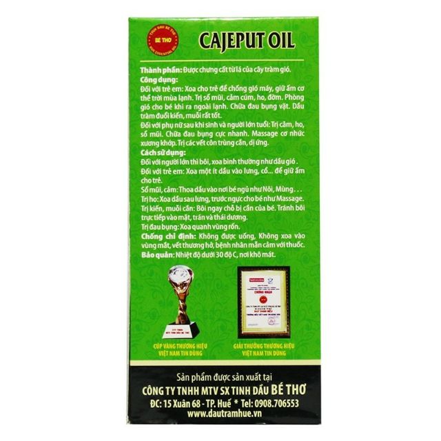 TINH DẦU TRÀM BÉ THƠ MÀU XANH CHAI 50 VÀ 100ML