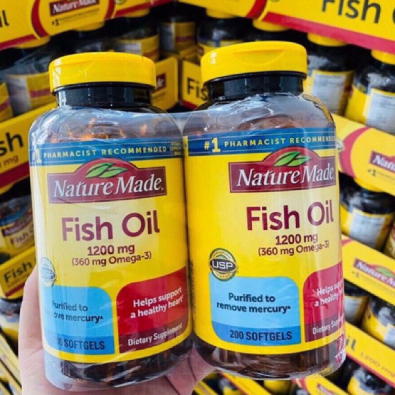 [date 2024] Fish oil 1200 mg Nature Made 200 viên