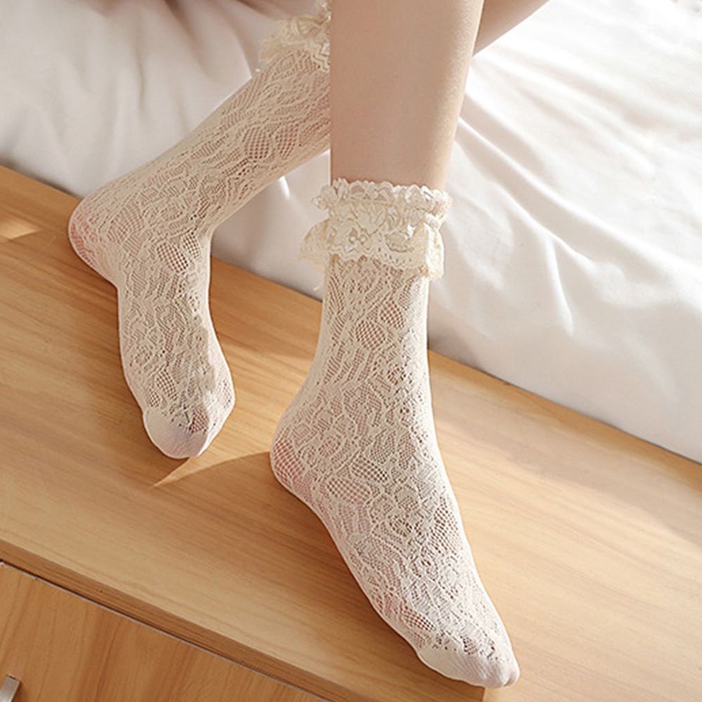 Vớ Lưới Mềm Co Giãn Phối Ren Nhiều Màu Sắc Phong Cách Lolita Thời Trang Cho Nữ