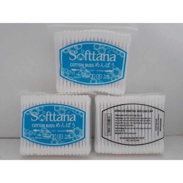 Tăm bông Softana mềm mại,100% cotton dùng cho trẻ em BZ8 và người lớn AZ10