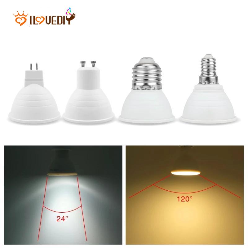 Bóng đèn LED E27 E14 Mr16 Gu10 tuỳ chọn (220V-240V 24 độ)