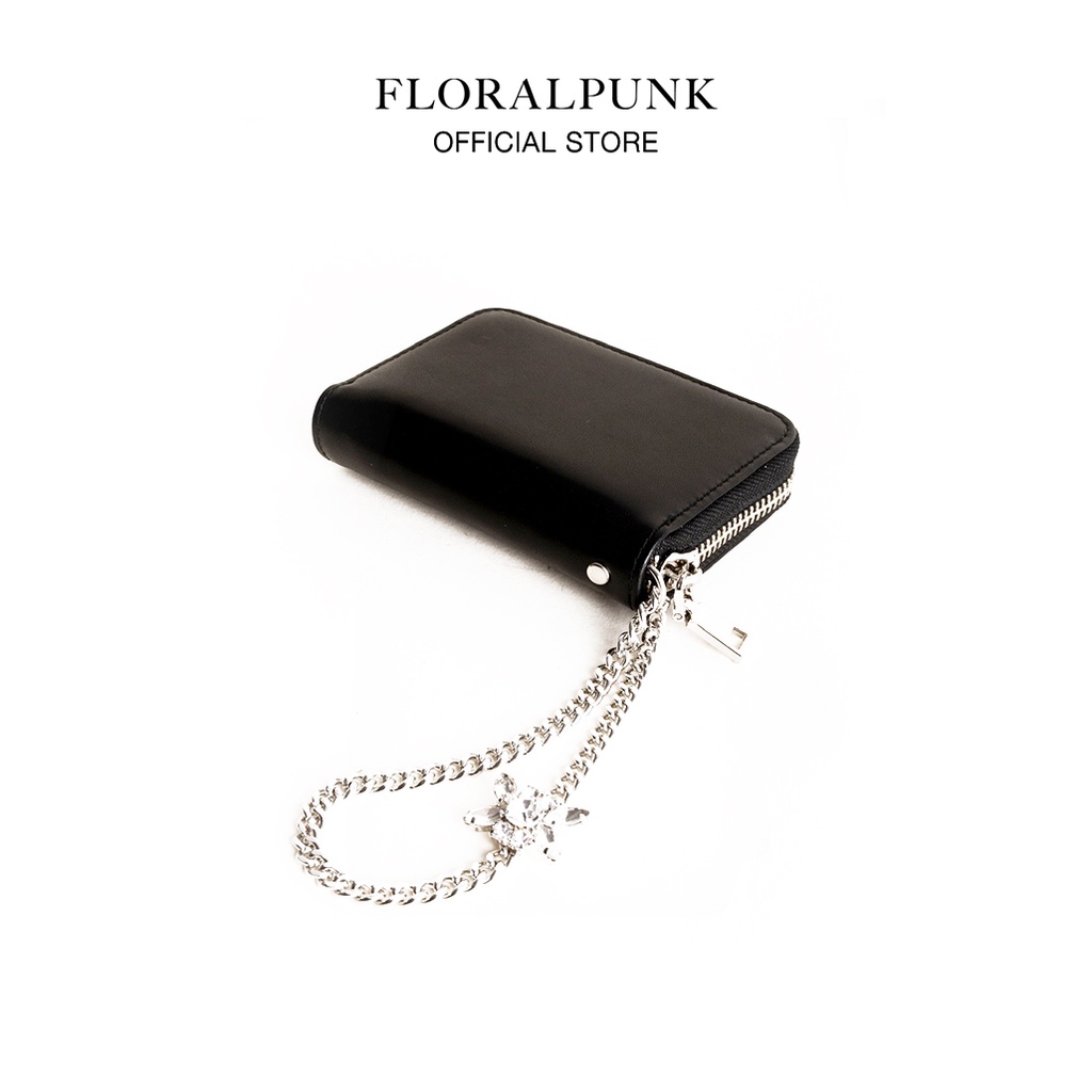 Ví đựng thẻ Floralpunk Dani Cardholder Real Leather màu đen