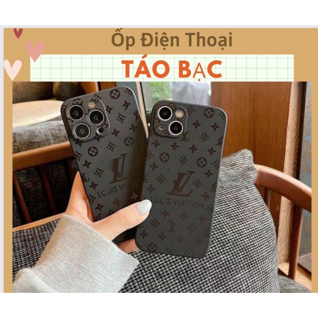 Ốp bảo vệ camera, Ốp điện thoại mềm màu đen in họa tiết logo LV cho /7plus/8/8plus/x/xr/xs/11/12/13 pro/max/plus/prom