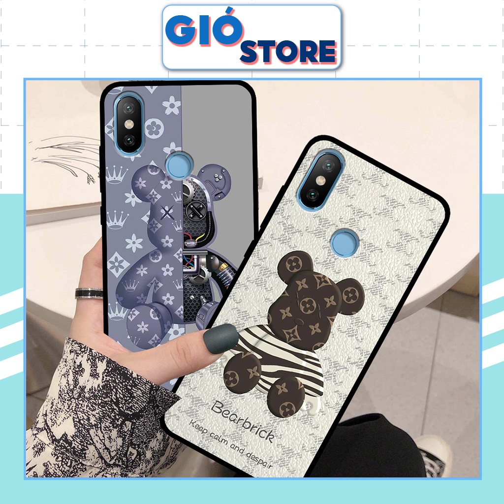 Ốp lưng XIAOMI REDMI NOTE 5/NOTE 5PRO/NOTE 6PRO/REDMI S2/MI A2 hình gấu bear brick,kaws seeing bền-ốp nhựa chống va đập