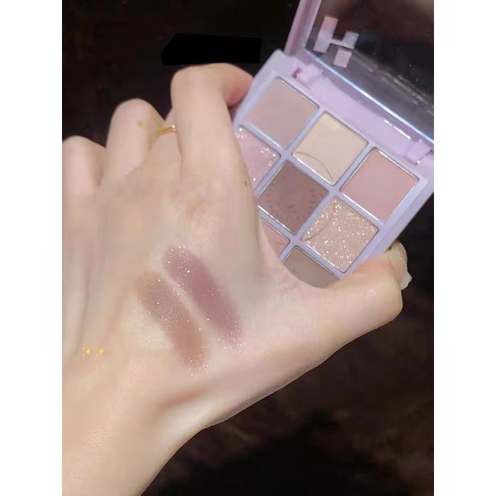 Bảng Phấn Mắt 9 Màu Lì Và Ánh Nhũ Kết Hợp Trang Điểm Kháng Nước Và Lâu Trôi Cho Phái Đẹp