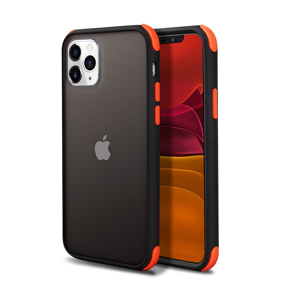 Ốp điện thoại nhựa PC cứng mặt nhám có khung viền màu trong suốt chống sốc iPhone 6 6s 7 8 plus X XR XS MAX 11 PRO MAX