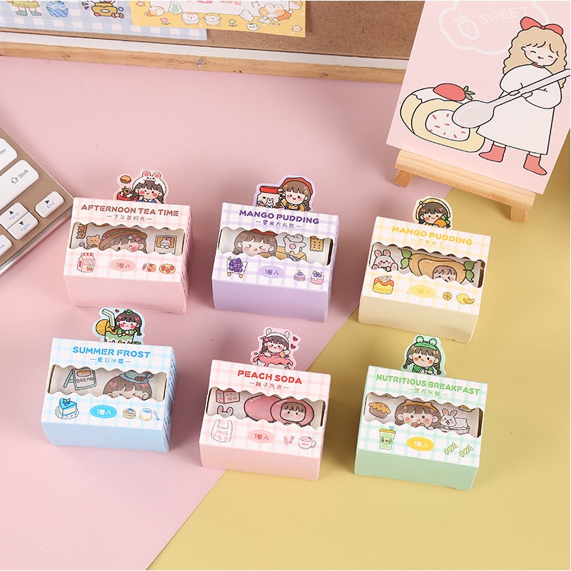 Băng keo dán họa tiết dễ thương WS04 - Cuộn Washi tape trang trí sổ tay