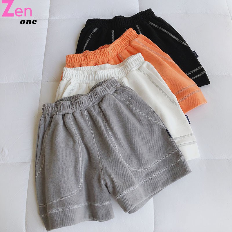 Quần đùi nữ viền chỉ nổi may ngược sporty thể thao 3 màu dễ phối đồ,Quần short nữ Quần đùi nữ chỉ nổi cá tính năng động