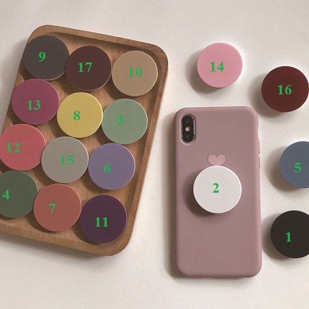 Popsocket pop up giá đỡ điện thoại, chống điện thoại 17 màu trơn pastel siêu xinh cho dế yêu