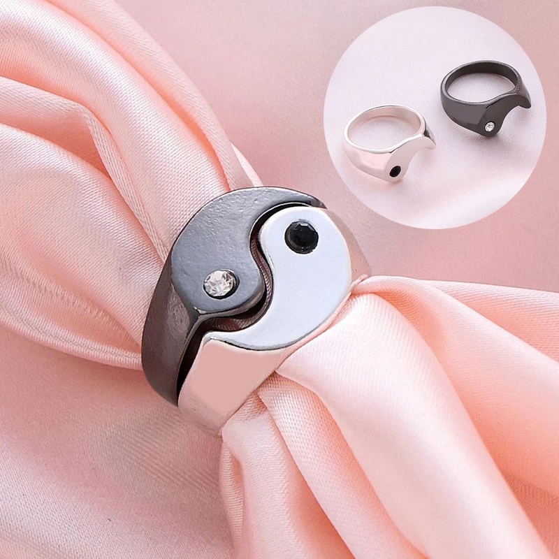 1 Nhẫn Đeo Tay Tai Chiua Yin Yang Bằng Hợp Kim Dành Cho Cặp Đôi Nam Nữ/ Bạn Bè