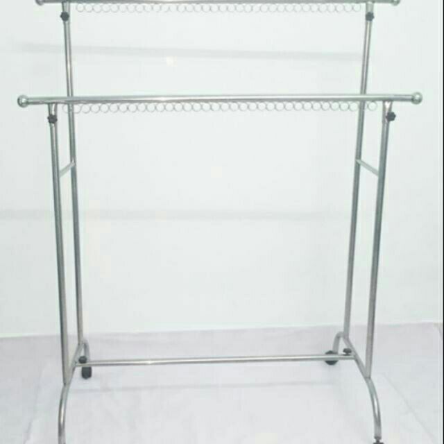 Sào phơi đồ đôi inox có khoen,2 tầng hoặc không khoen