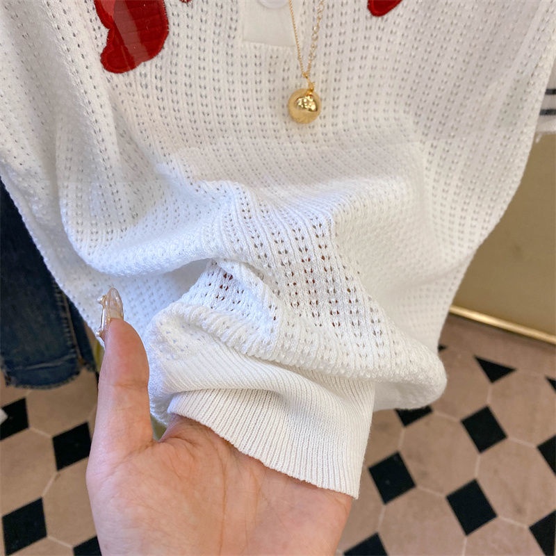 Áo Sweater Tay Ngắn Cổ Thủy Thủ Thắt Nơ Thời Trang Mùa Hè Cho Nữ