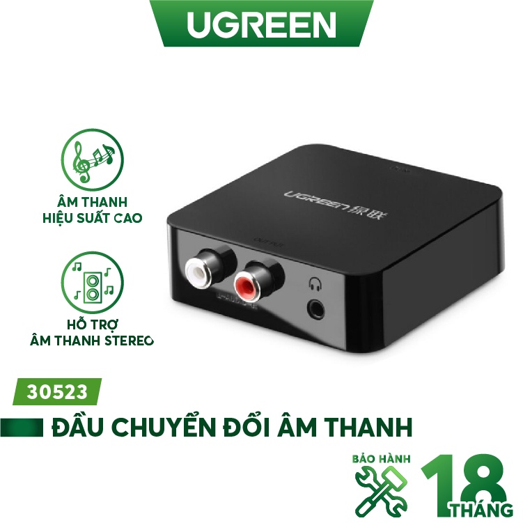 Bộ chuyển đổi âm thanh từ quang, Coaxial sang AV UGREEN 30910 - Hàng phân phối chính hãng - Bảo hành 18 tháng