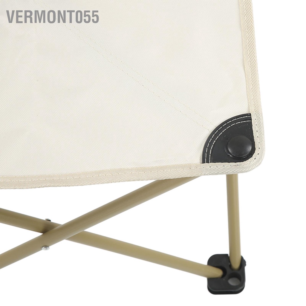 Vermont055 Ghế gấp chống trượt cắm trại di động nhẹ với túi lưu trữ để câu cá dã ngoại Đồ nướng màu be