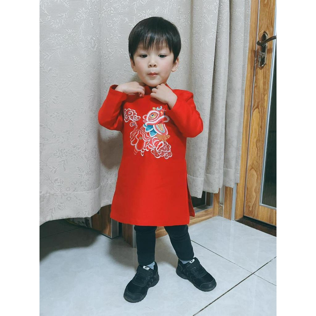 [HÀNG CAO CẤP] Áo dài Tết taffa thêu bé trai