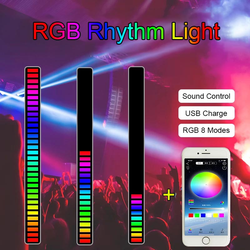 Đèn LED RGB Điều Khiển Bằng Giọng Nói 32 Bit Để Bàn Trang Trí