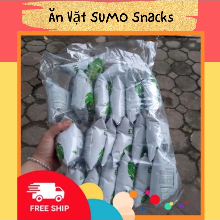 Bịch 20 Bim Bim Oishi Đậu Xanh Nước Cốt Dừa 8g-Ăn Vặt Sumo Snack