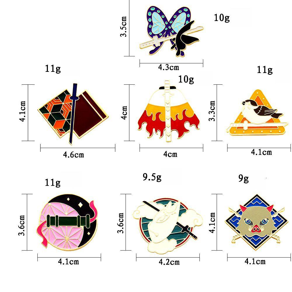 Ghim Cài Áo Bằng Kim Loại Họa Tiết Hoạt Hình Demon Slayer 15H