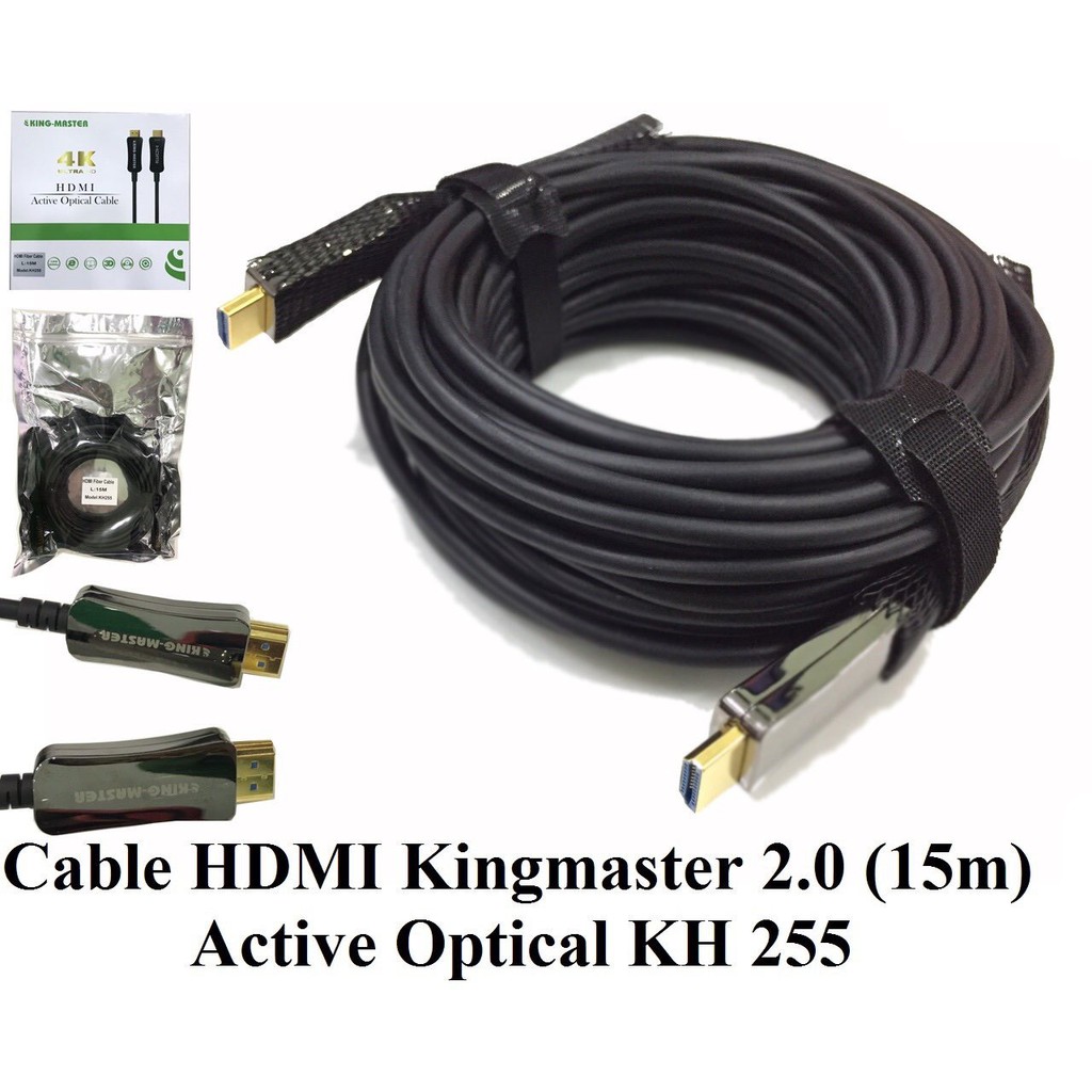 Cáp HDMI KM 2.0 Active Optical 15m KH 255, 20m KH 256, cáp HDMI KIngmaster quang học