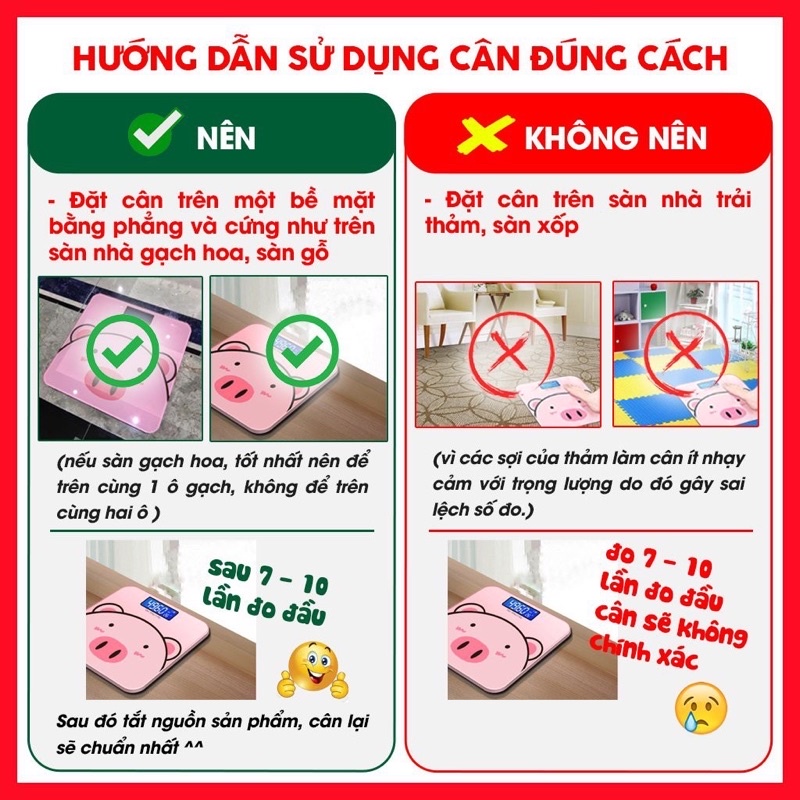 [ Freeship HCM ] Cân điện tử sức khỏe heo hồng xinh xắn cho gia đình