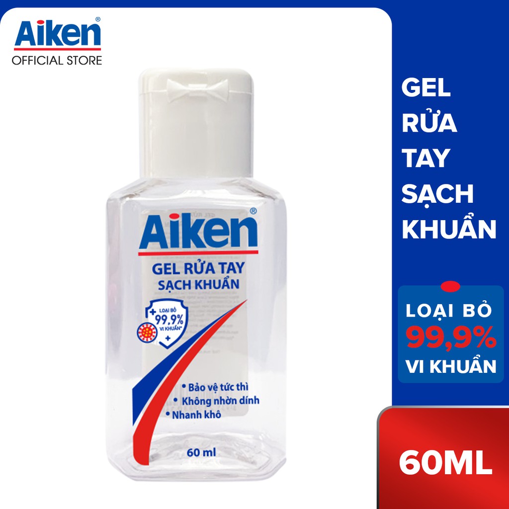 [Deal độc quyền] Gel rửa tay Aiken diệt sạch khuẩn chai 60ml | BigBuy360 - bigbuy360.vn