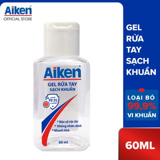 [Deal độc quyền] Gel rửa tay Aiken diệt sạch khuẩn chai 60ml