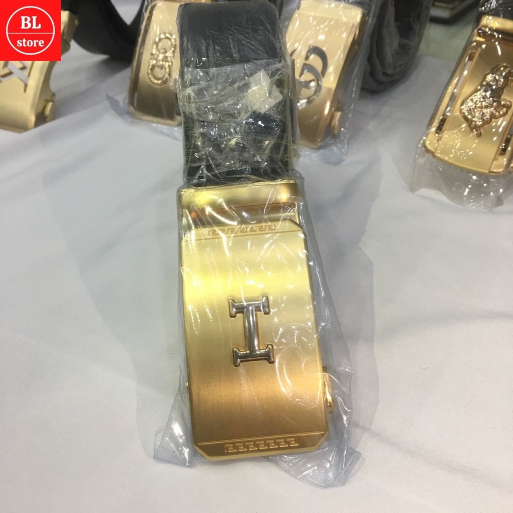 Thắt lưng nam da bò cao cấp, Dây lưng nam mặt cài phong cách Hàn Quốc