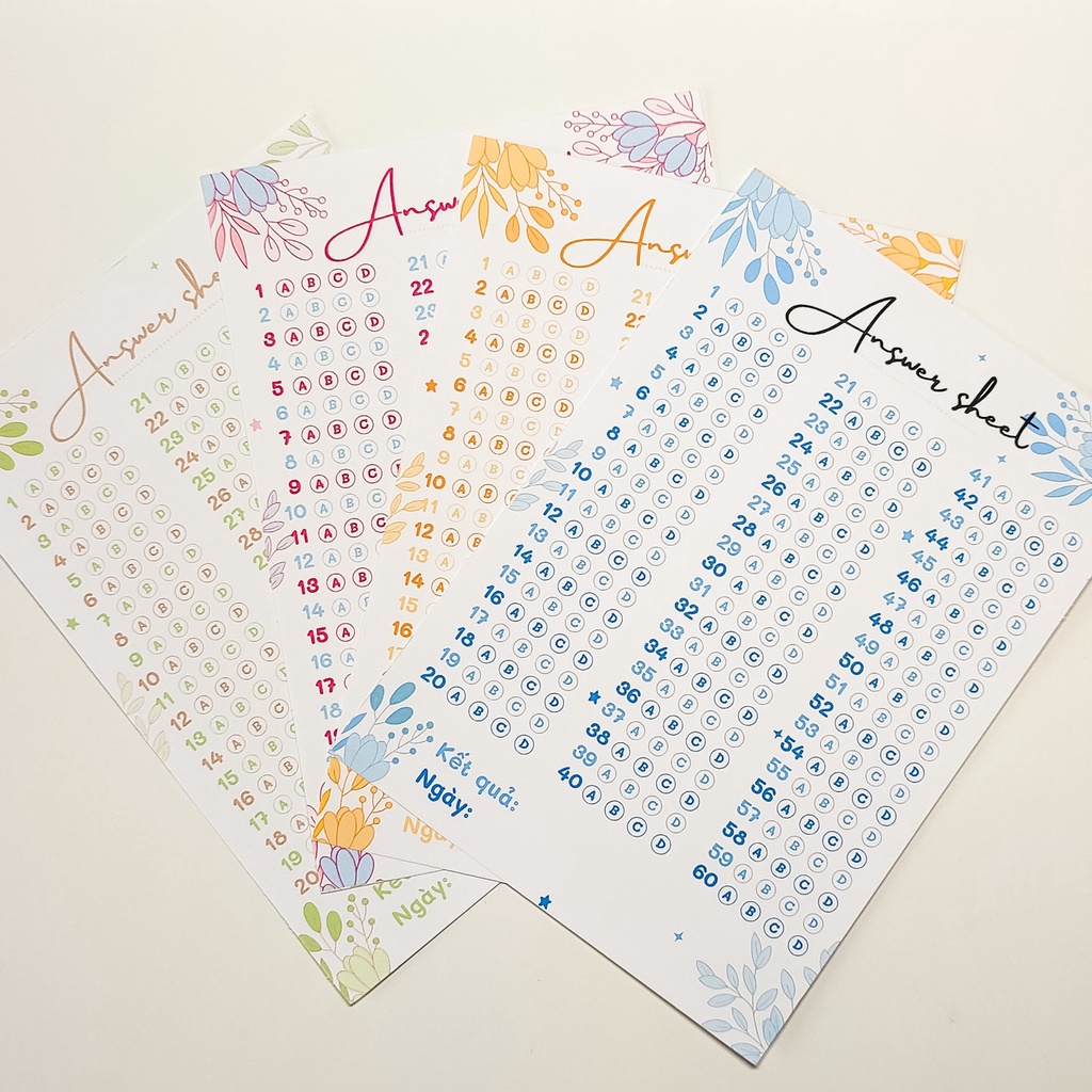 Set 8 Phiếu Điền Trắc Nghiệm Mini Weather Ver 2 - Answer sheet A6 | Aimée