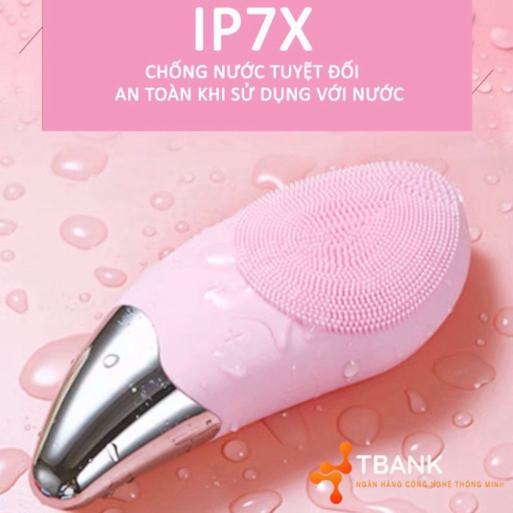 [Bảo Hành 12 Tháng] Máy rửa mặt cầm tay tích điện cao cấp, máy massage rửa mặt mini đa năng chống nước