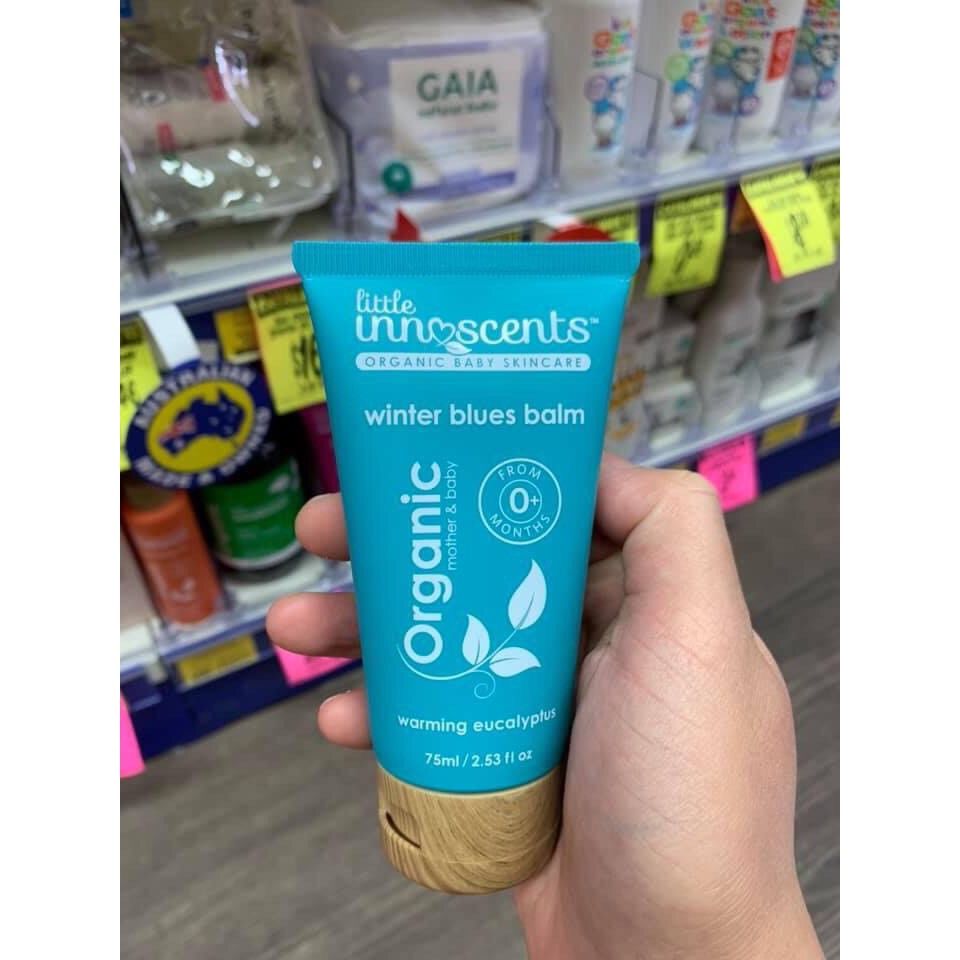 Dầu bôi ấm ngực cho Bé Little Innocents Organic 75ml Úc phòng ngừa cảm cúm,giảm ho,nghẹt mũi