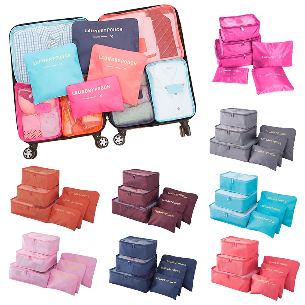 6PCS Túi zip lụa mờ có khoá đựng quần áo, phụ kiện  PINUS FREE SHIP  Đẹp bền tiện dụng