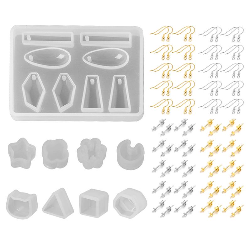 Sa Bộ Khuôn Silicone Làm Bông Tai Thủ Công DIY Đơn Giản