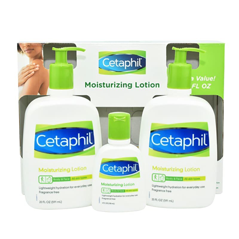 [Hàng USA] Set 3 chai sữa dưỡng thể Cetaphil Moisturizing Lotion (591ml*2 + 118ml)