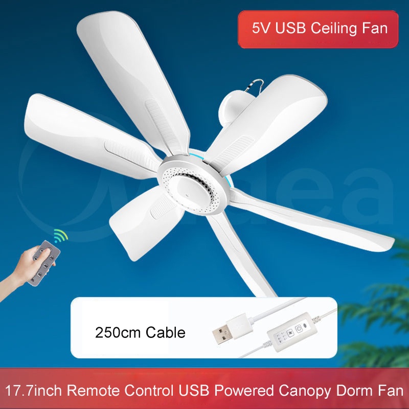 Quạt Trần Điều Khiển Từ Xa 5V Có Cánh Tháo Rời Tiện Dụng Cắm Trại / RV