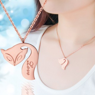 Dây chuyền titan con cáo màu vàng hồng đẹp giá rẻ