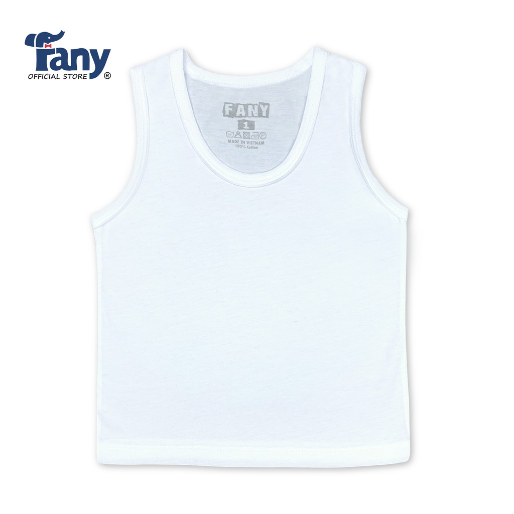 Set 5 áo ba lỗ trắng CK Fany® size 6-10 cho trẻ từ 3-8 tuổi 100% cotton mềm mại thấm hút tốt 5 áo/ bịch