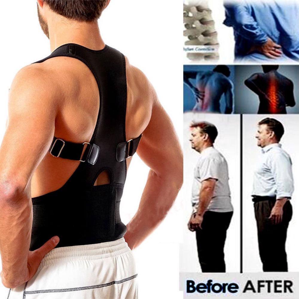 Men Women Posture Corrector Support Magnetic Back Shoulder Brace Belt Adjustable
