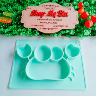 Khay Ăn Dặm Silicon Đế Hút Hình Cua, Bò, Cá